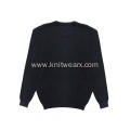 Men's Knitted Cotton Garment-dye Stonewash Crewneck Pullover